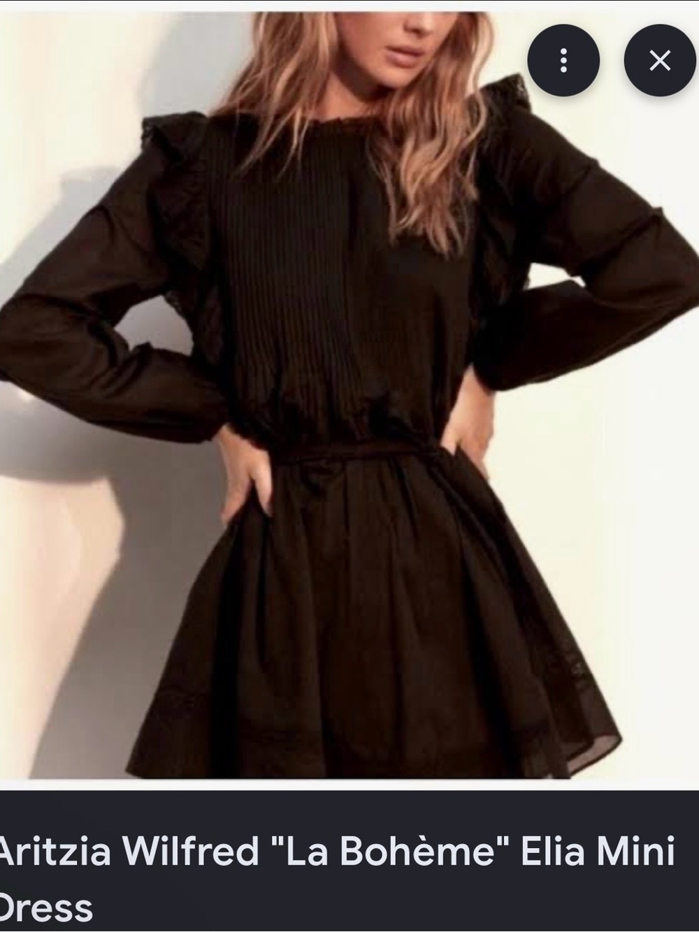 Aritzia- La Boheme Elia Black Dress Medium